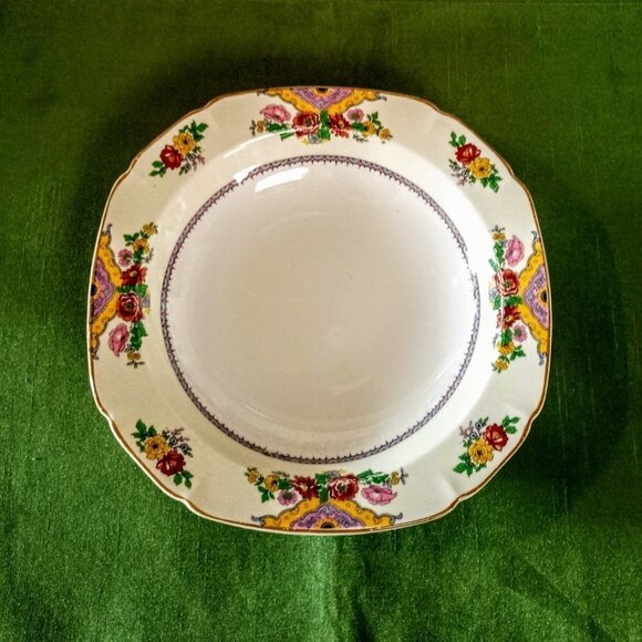 Vintage John Maddock 1930 Ivory Floral Porcelain Dish - Picture 2 of 5